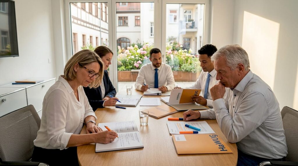 Die Eigentümer besprechen gemeinsam die anstehenden Aufgaben der Gemeinschaft.