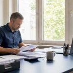 Im Büro eines Hausverwalters wird das Hausgeldbudget sorgfältig geplant und verwaltet.