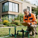 Der Hausmeister überprüft die technischen Anlagen rund ums Gebäude.