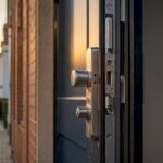 Detailaufnahme eines besonders gesicherten Wohnungstürschlosses