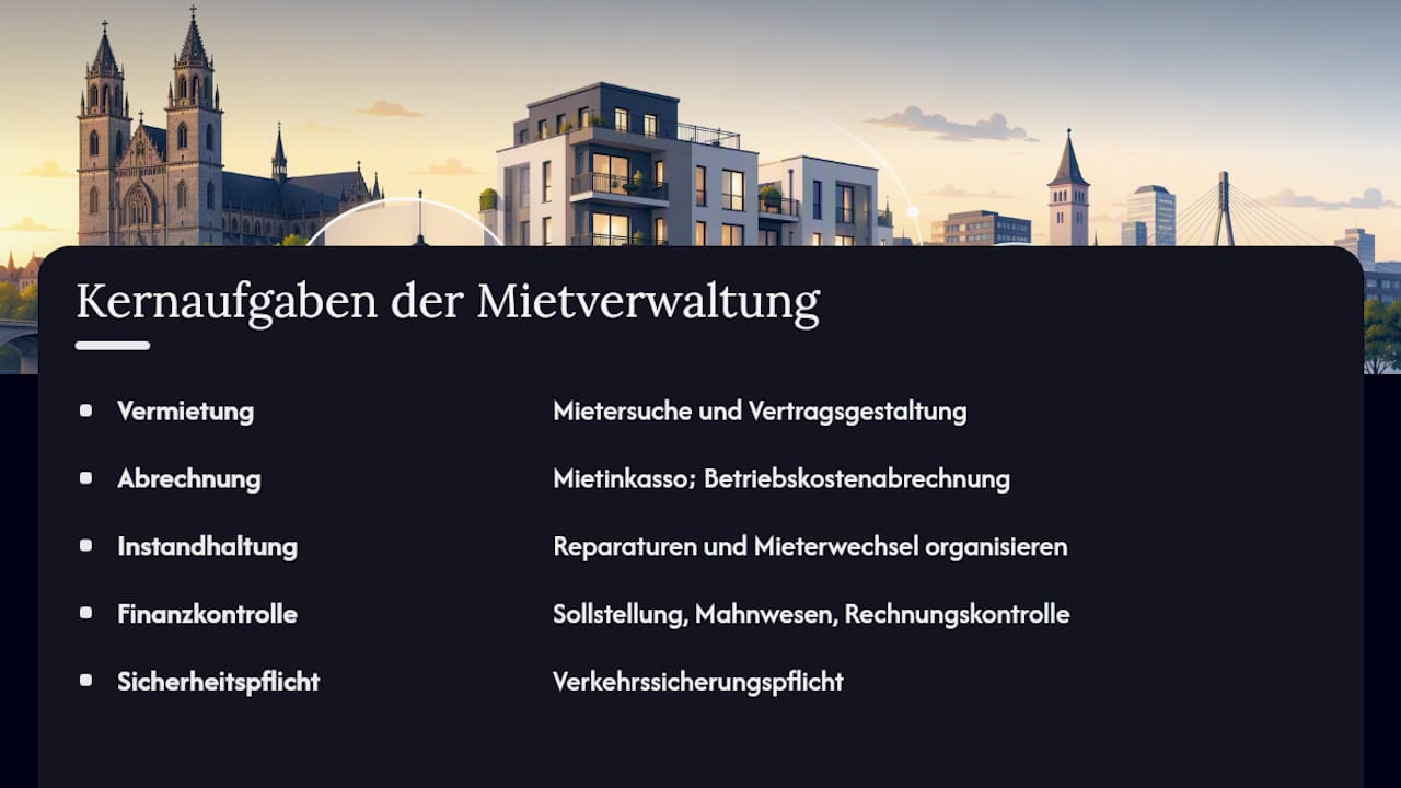 Übersicht der wichtigsten Aufgaben in der Immobilienverwaltung