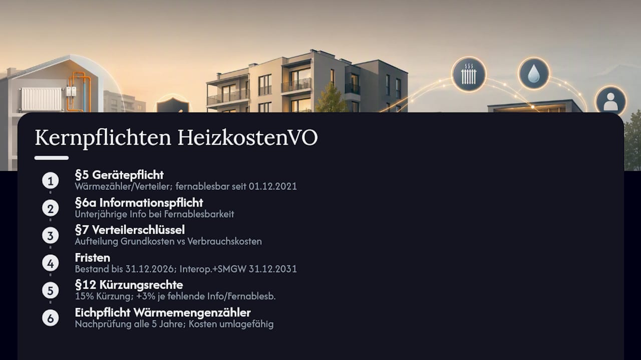 Übersicht der Pflichten bei der Heizkostenabrechnung