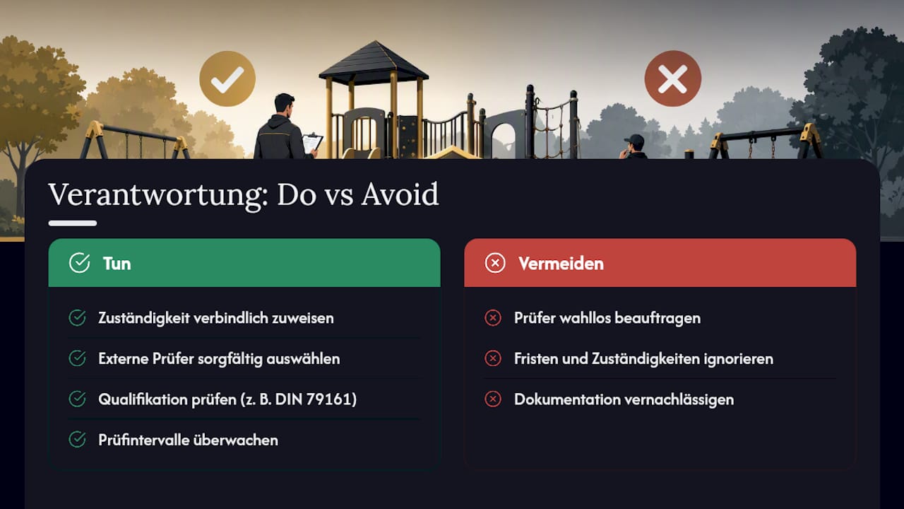 Wer trägt die Verantwortung für die Spielplatzprüfung? — overview diagram
