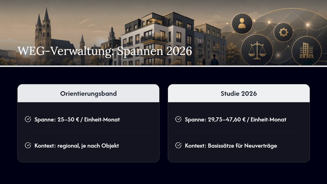 Vergleich der Verwaltungskosten pro Wohneinheit