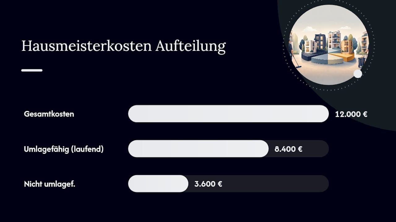 Verteilung der Hausmeisterkosten auf umlagefähige und nicht umlagefähige Anteile