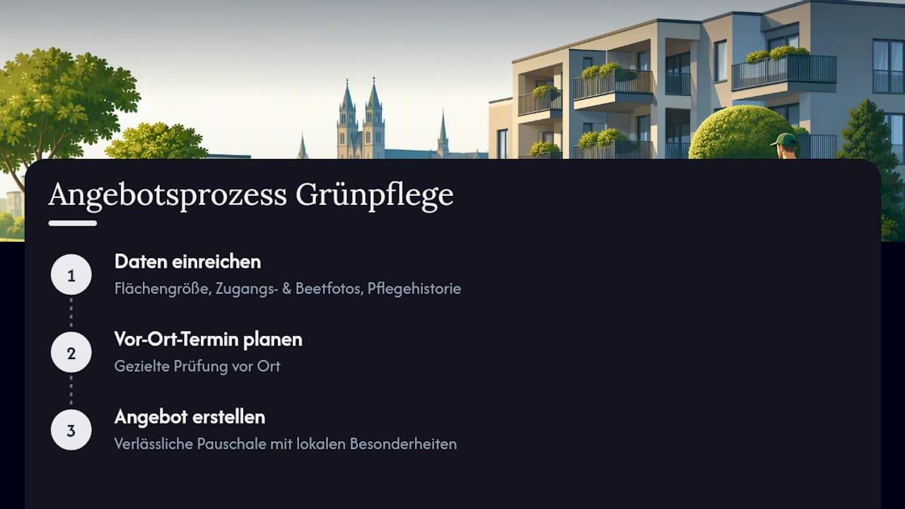 Vom Erhalt der Angaben bis zum Angebot für die Grünpflege