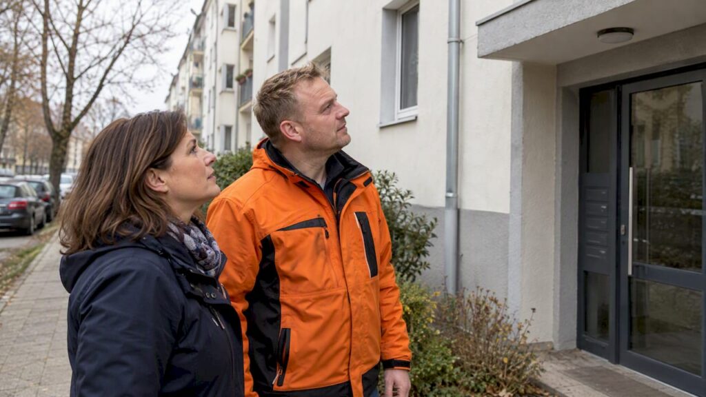 Eigentümerin lässt Immobilie von Experten begutachten